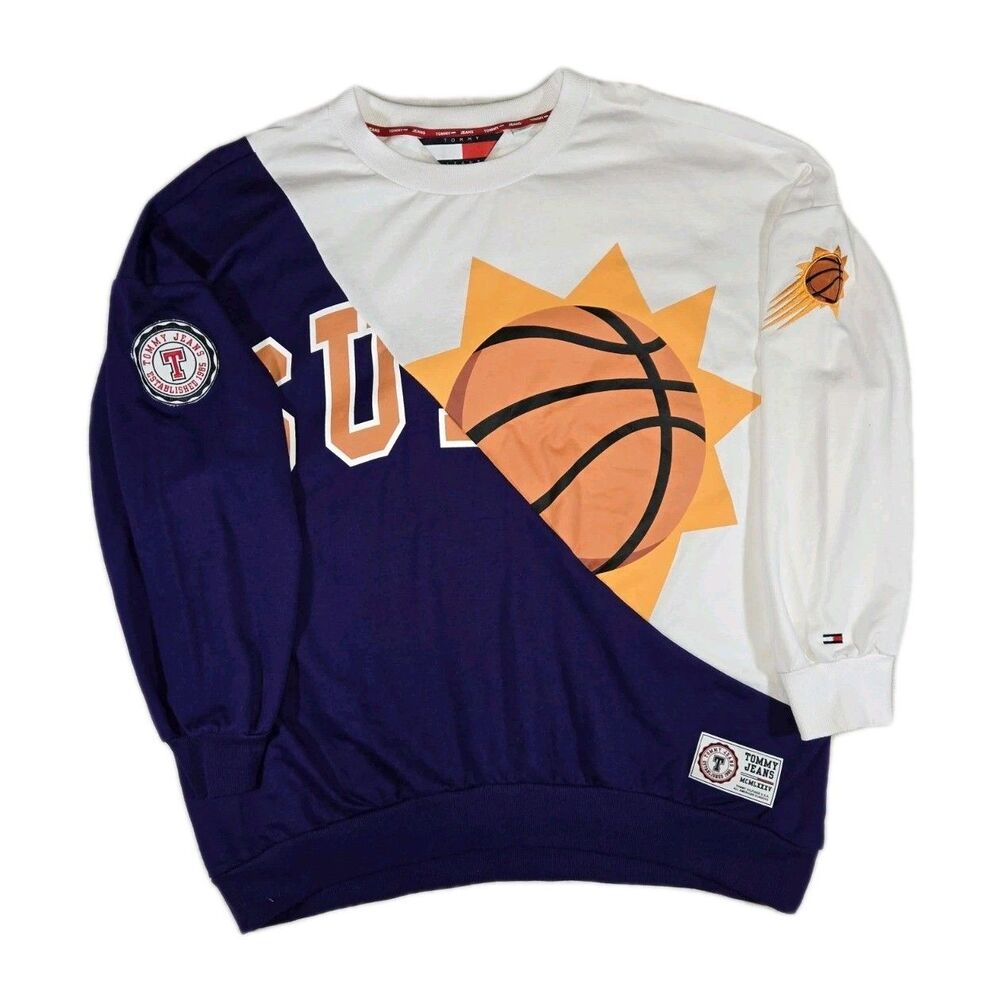 Mens Tommy Jean NBA Phoenix Suns Sweatshirt Large Purple White